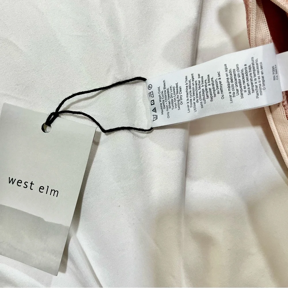 NWT West Elm Pink Velvet 20x20 Pillow Covers (2)- INSERT NOT INCLUDED